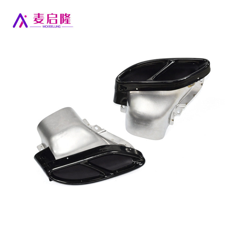 适用于奔驰新C级C200LW213GLC GLEGLS E300L改装四出不锈钢黑尾喉