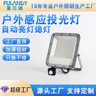 人体感应灯户外防水照明投射灯投光灯庭院家用过道阳台道路泛光灯