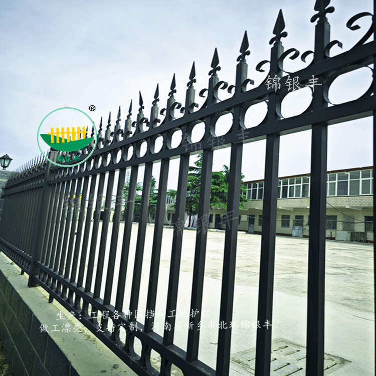 锌钢围墙护栏学校别墅小区庭院栅栏工地工程厂区外围铁艺防护栏杆