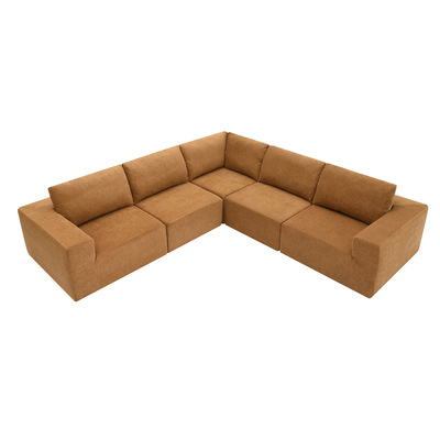客厅沙发雪尼尔现代简约U型分段海绵压缩沙发Compressed sofa