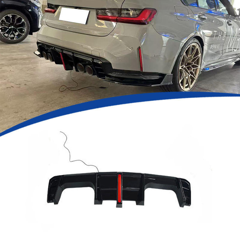 适用于宝马M3/M4竖灯后唇G80/G82/G83碳纤带灯后唇后保险杠尾唇