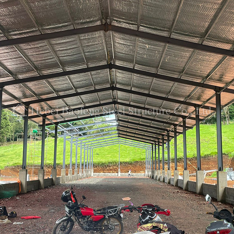 出口设计施工钢结构农场EPS岩棉夹心彩钢板墙体钢构鸡舍框架