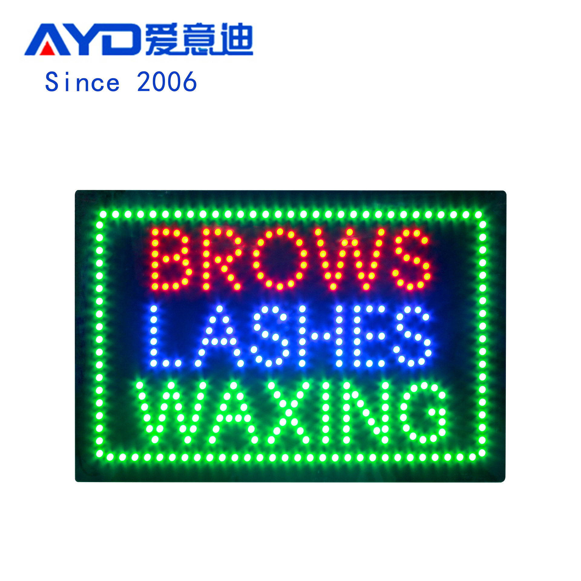 热销眉毛睫毛LED广告牌橱窗悬挂招牌灯箱40*60CM LED发光字母灯牌