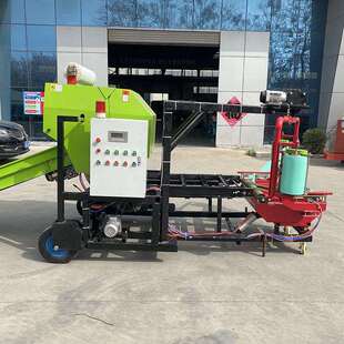 青储秸秆养殖打包机干湿物料打捆包膜机养殖设备牛场压块机