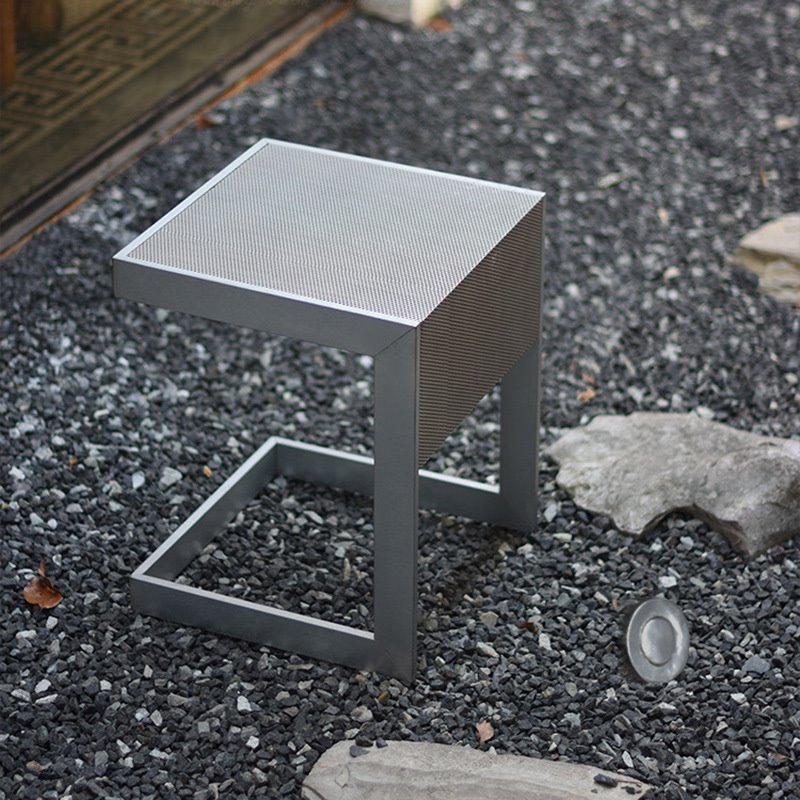 工业风设计不锈钢茶几小桌子简约创意软装卧室床头柜客厅边几