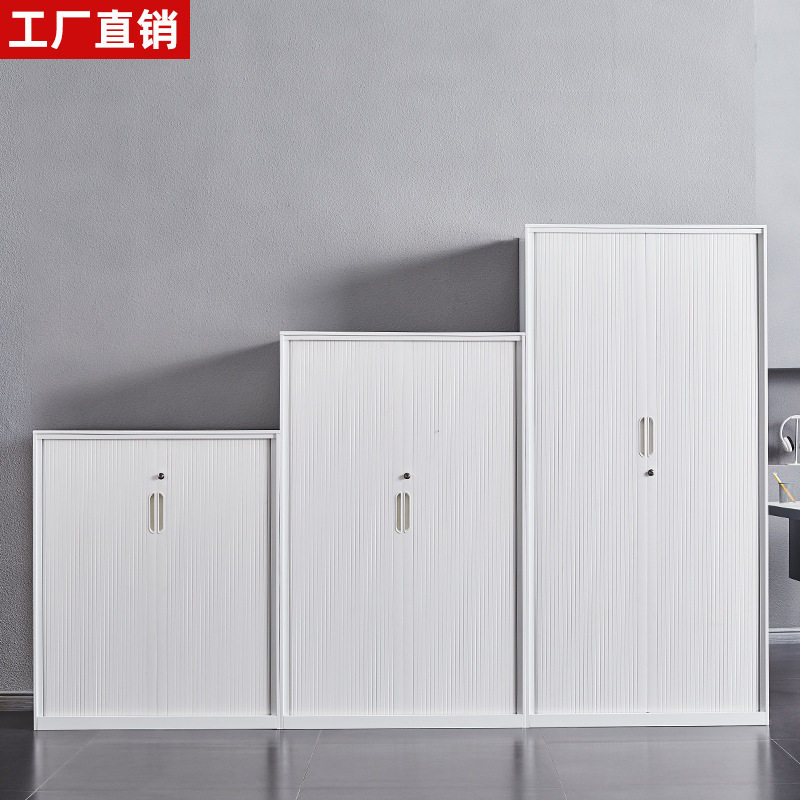 推拉卷门柜文件柜阳台收纳储物柜带锁卷帘门铁皮档案资料凭证矮柜图片