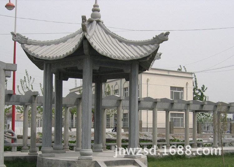 村庄广场石头亭图片 景区石造凉亭哪里卖 青石石料乘凉亭价钱