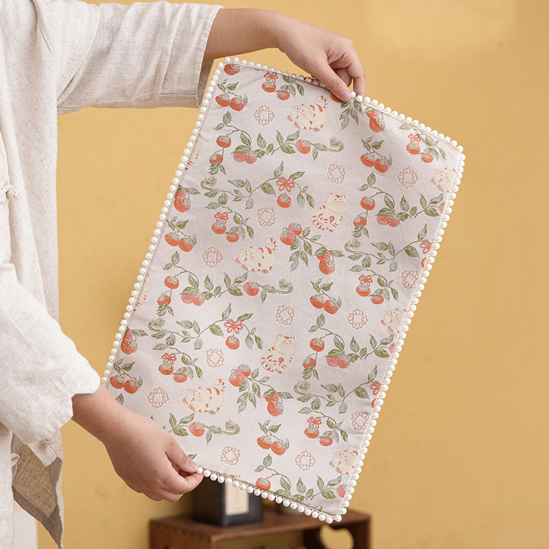 织锦柿子双面长款干泡茶席茶桌布垫子花猫茶杯垫茶席茶道配件吸水,鲜花速递/花卉仿真/绿植园艺,其它园艺用品,淘宝优惠券,粉丝福利购,淘宝优惠卷