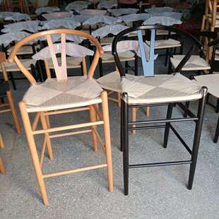 实木吧椅酒吧清吧音乐餐厅高脚椅凳高吧桌台吧台椅轻奢酒吧椅