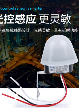 光控开关220V防雨AS-20自动晚上亮光感应开关智能路灯光控控制器