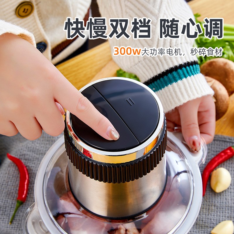 2025家用电动绞肉机不锈钢多功能D搅拌机料理机碎肉辅食小型大容