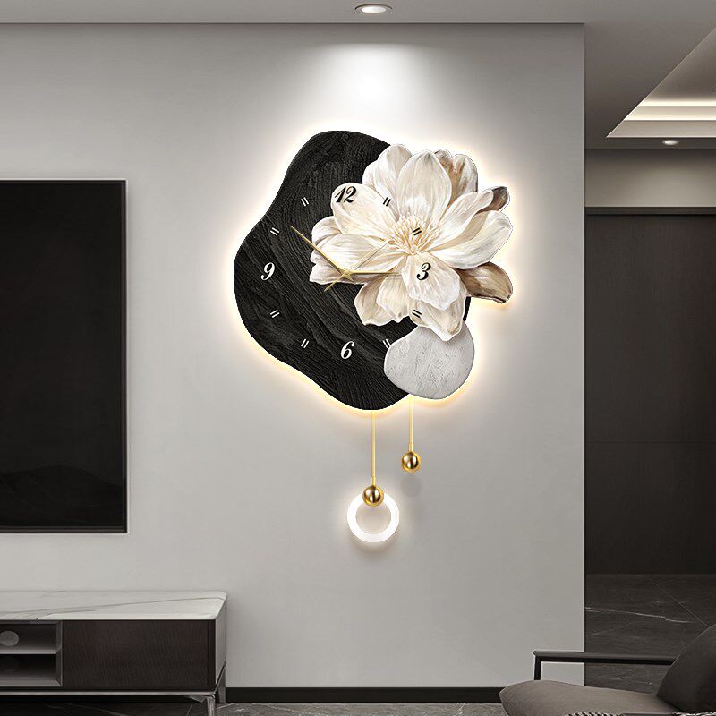 2025新款简约现代家用客厅钟表挂墙装饰画餐厅挂钟画电视柜时钟画