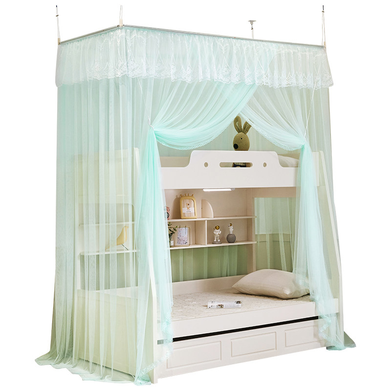免安装吸顶粘钩式吊顶蚊帐子母床上下铺梯形一体式家用儿童上下床