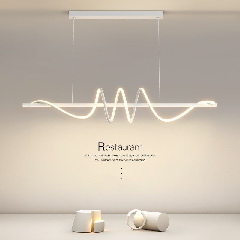 长条饭厅吊灯极简设计感灯具现代简约螺旋创意咖啡厅餐桌吧台灯,家装灯饰光源,餐厅吊灯,淘宝优惠券,粉丝福利购,淘宝优惠卷