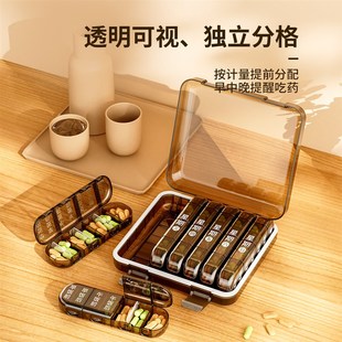 老人一个月药盒便携分装早中晚31天分装药盒大容量防潮药品提醒盒