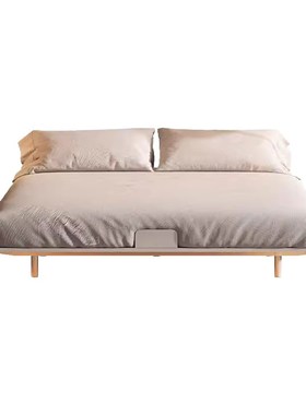 白色碳素钢床架小户型卧室铁架床无床头悬浮床无靠背床侘寂奶油风