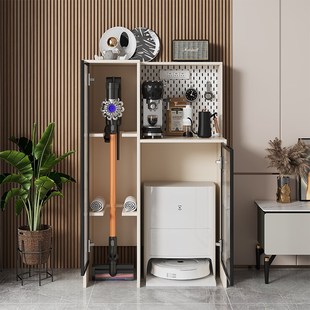 扫地机器人置物柜吸尘器洗地机专用收纳柜高柜靠墙小户型餐边柜子