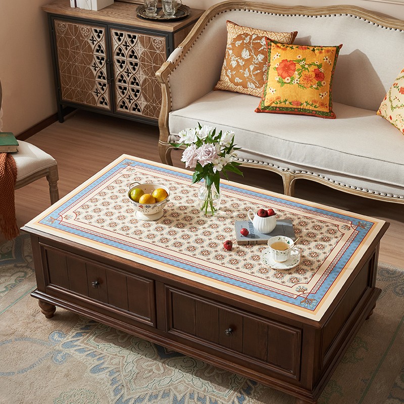 高级感客厅茶几桌布防水r防油免洗皮革桌垫轻奢餐桌防烫长方形台