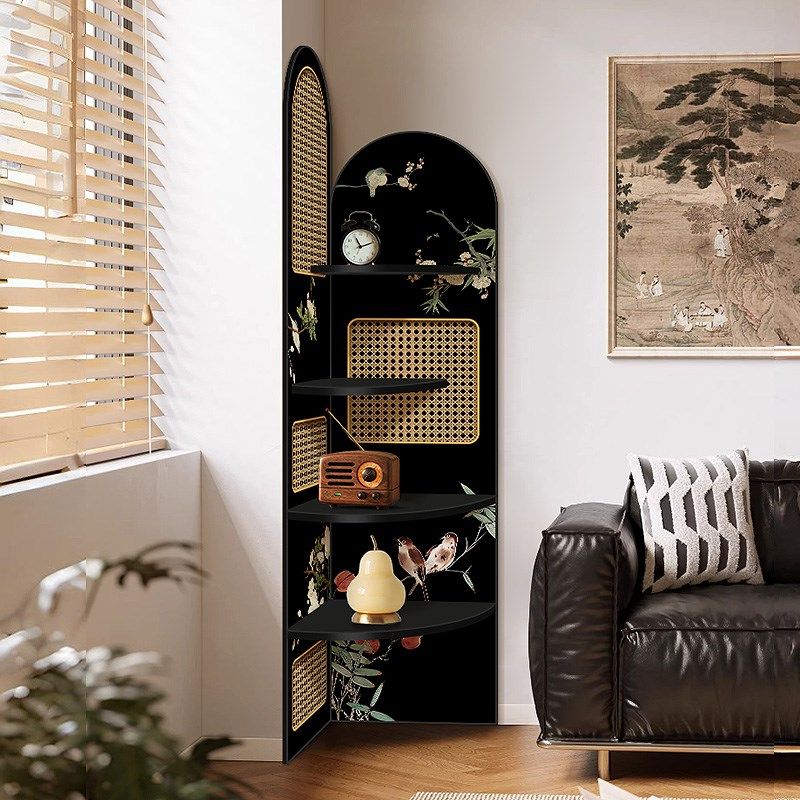 中古风转角置物架客厅落地三角柜屏风收纳架复古多层拐角装饰柜,收纳整理,整理架/置物架/收纳架,淘宝优惠券,粉丝福利购,淘宝优惠卷