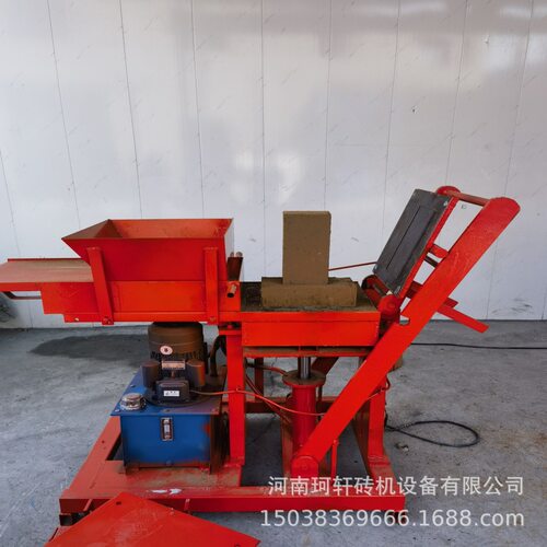 非洲热卖款液压黏土制砖机 泥巴砖机空心实心油缸制土机