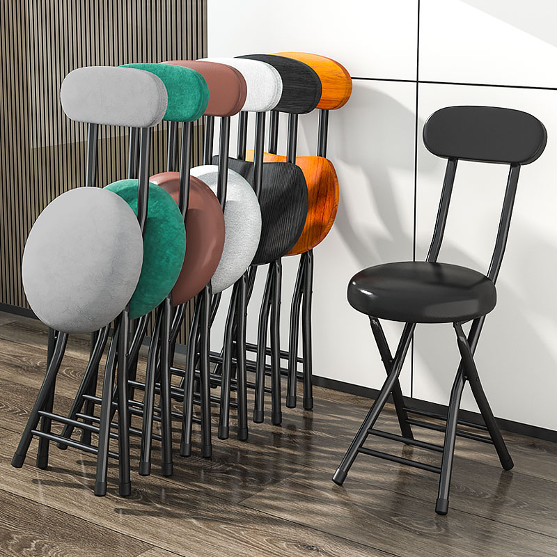 L7折叠椅子家用餐椅简易椅休闲靠背椅宿舍凳子阳台靠椅便携成人圆