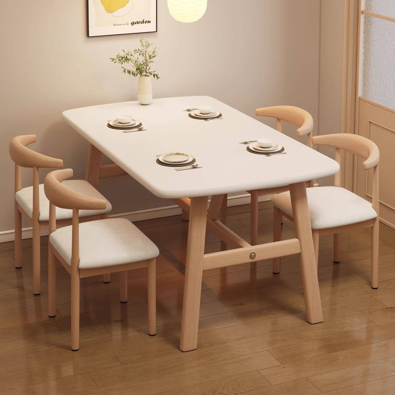 工厂直发简约餐桌椅子一套家用小户型出租房商用餐饮长方形餐桌椅