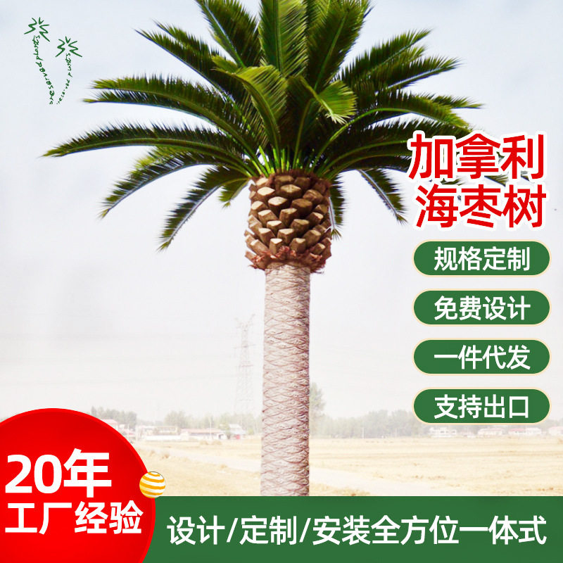 仿真海枣树游乐场景观树户外观景街道树造景假树酒店阻燃抗紫外线