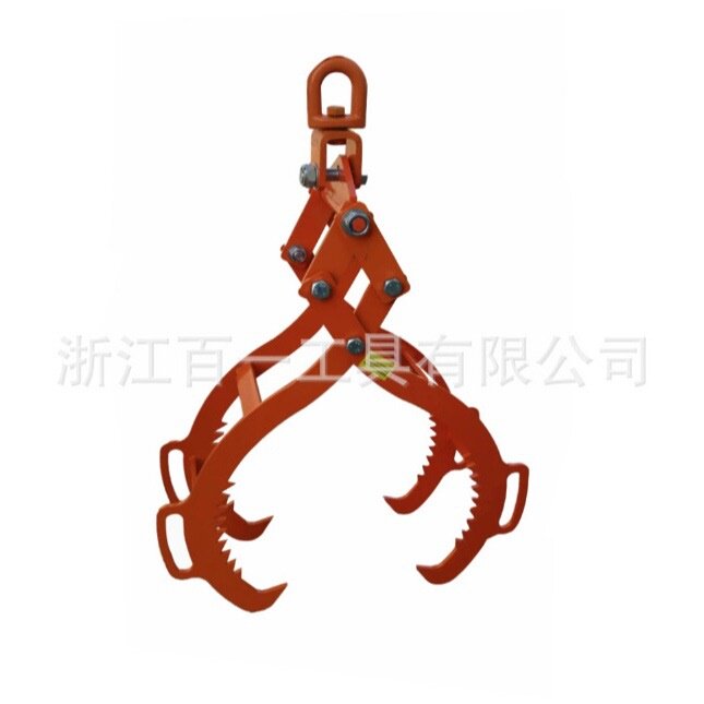 厂家直销优惠防滑吊钩原木起重钳4爪木材重型夹木器提树钩旋转伐