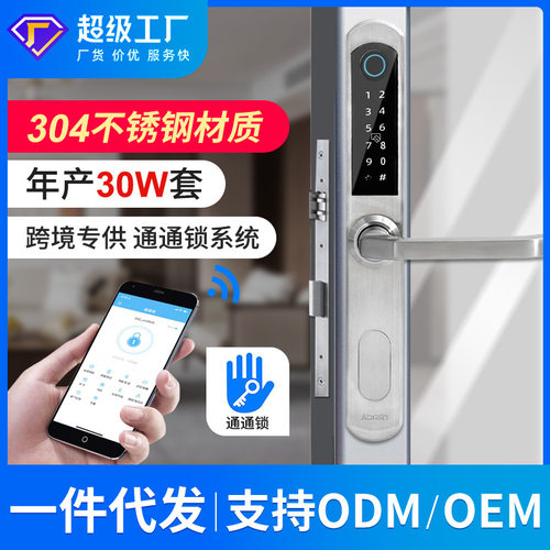 TTlock断桥铝窄边指纹密码门锁