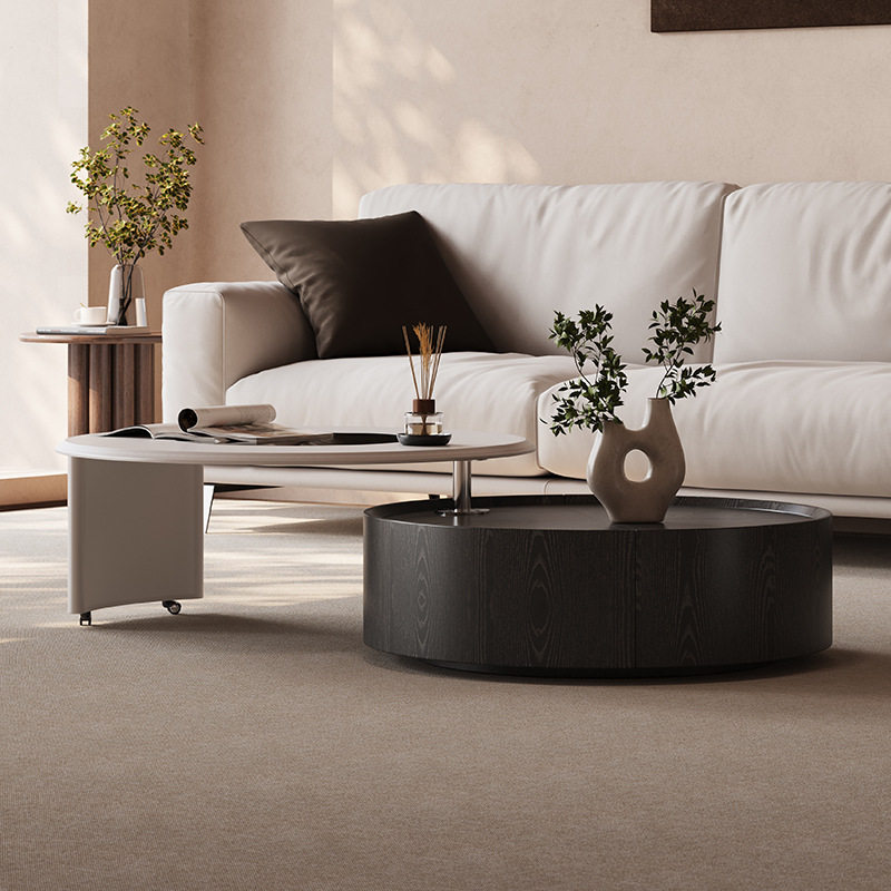 YG-5921A客厅茶几轻奢现代简约家用小户型可旋转折叠大小圆形茶几