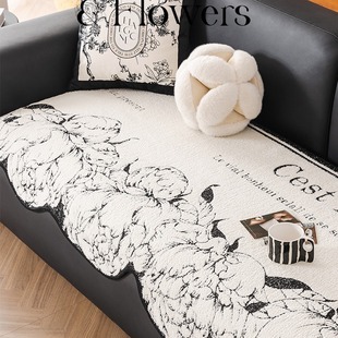 繁花成诗 法式雪尼尔复古沙发垫客厅沙发坐垫沙发套罩巾防滑垫子