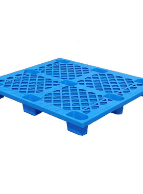 工业单面塑胶地台板网格九脚型卡板蓝色1210全新料加强型托盘货架