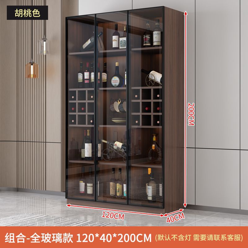 轻奢实木酒柜现代简约靠墙客厅玻璃门展示柜子小型高档家用储物柜