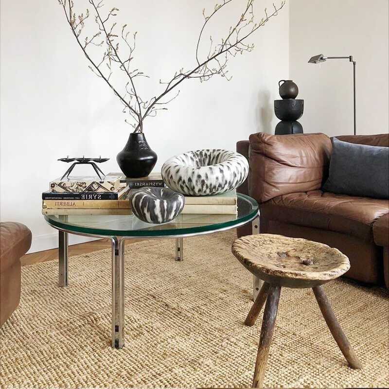 Horst coffee table北欧经典茶几简约现代设计师钢化玻璃茶几圆几