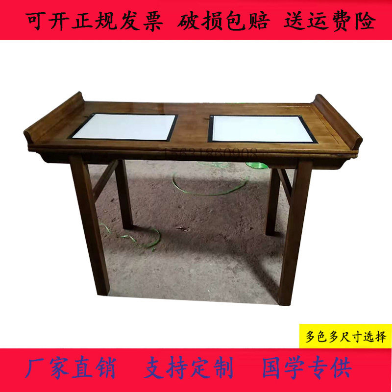 榆木餐桌榫卯结构 榆木餐桌榆木客厅大长书桌工作台全实木书桌子