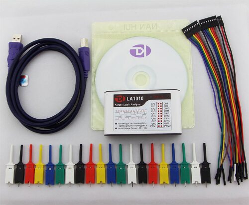 LA1010 USB 逻辑分析仪 100M采样率 16路全通道 可调阈值 PWM输出