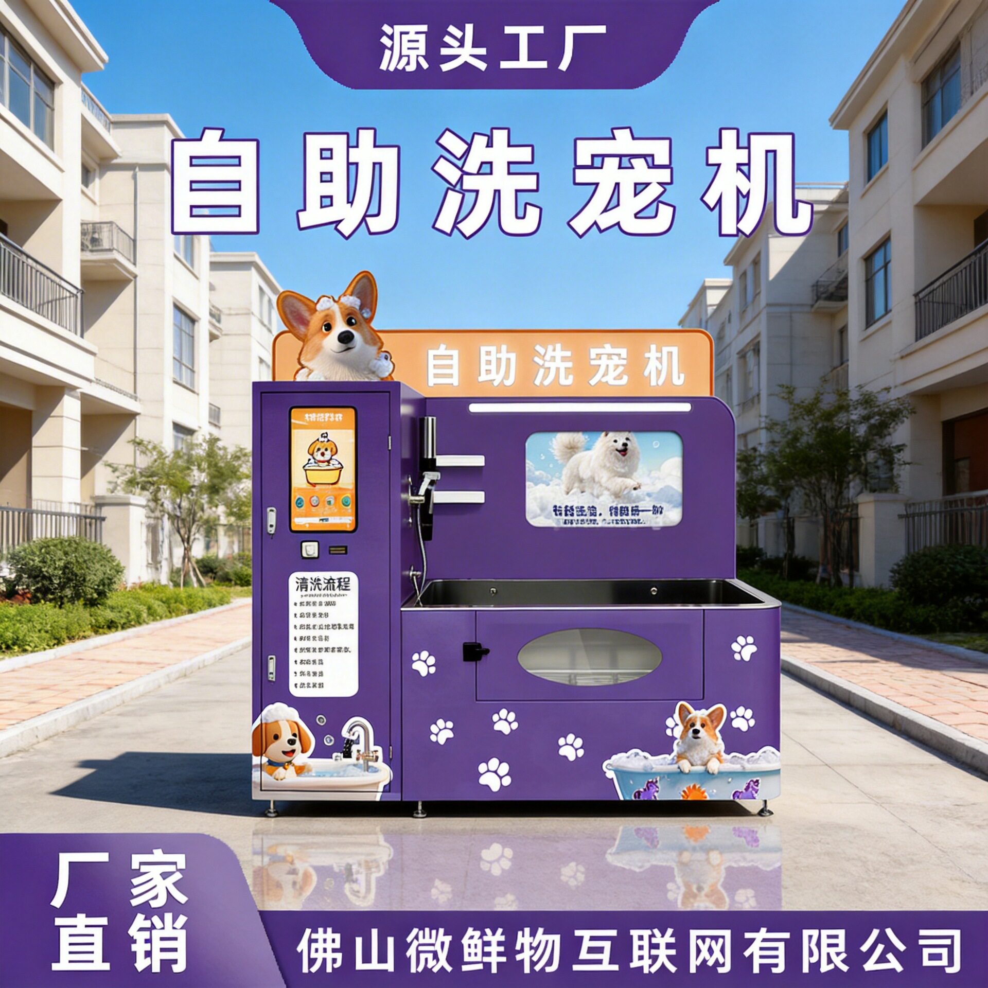 无人自助洗狗机自动洗狗机公园24小时共享扫码宠物洗澡机 厂家OEM