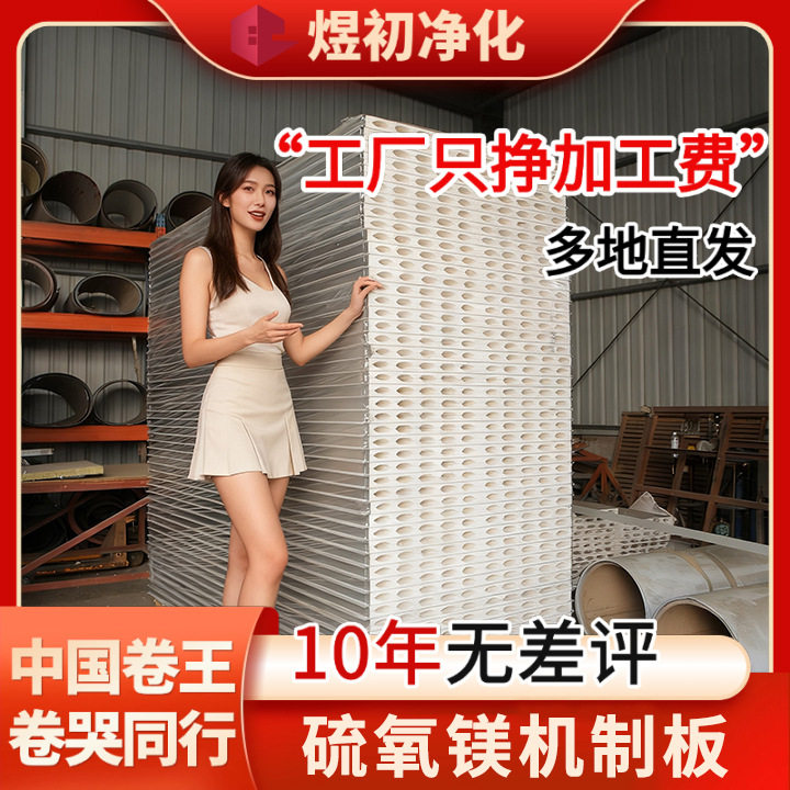 硫氧镁机制板无尘车间洁净室隔墙吊顶净化板防火保温夹芯板彩钢板