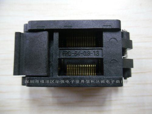 IC烧录座QFP-64 QFP64 0.8MM间距 FPQ-64-0.8-13测试座