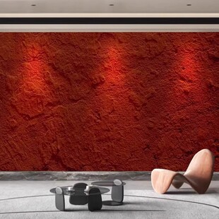 斑驳复古红水泥墙壁纸轻奢工业风酒吧咖啡店电视沙发背景素色墙纸