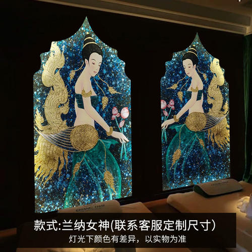 东南亚泰式餐厅酒店无缝墙布壁画