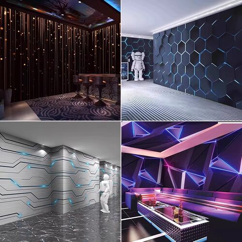 3D星空科技感前台背景墙壁画