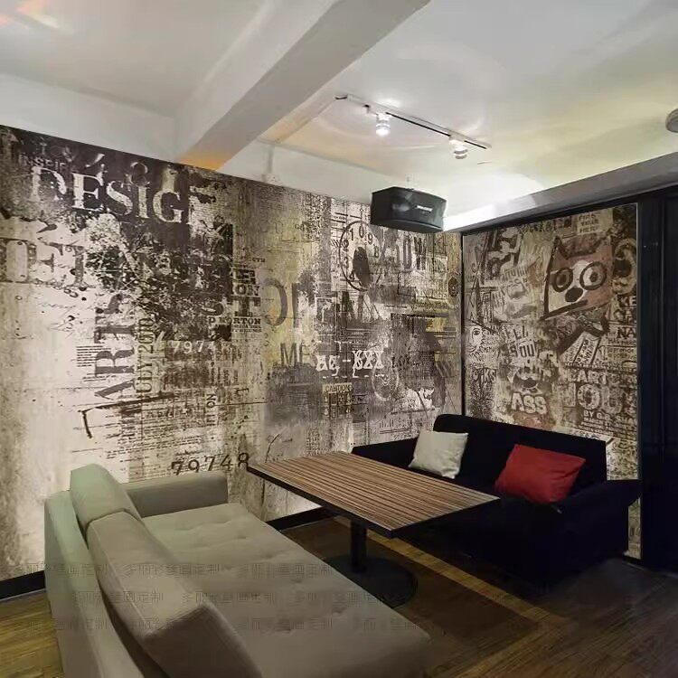 复古怀旧涂鸦砖墙壁纸咖啡厅服装店酒吧壁画水泥墙餐厅烧烤店墙纸,家装主材,定制壁画,淘宝优惠券,粉丝福利购,淘宝优惠卷