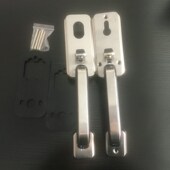 防盗门开喜拉手老式 按压双活把手门锁执手不锈钢面板加厚耐用大门