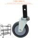 不锈钢三层餐车轮子送餐车万向轮子收餐车配件轮手推车橡胶静音轮