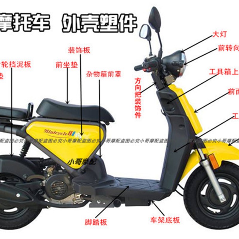 吉鹿摩托车外壳塑件改装配件玲珑烤漆件面板大灯挡泥板非轻骑原厂