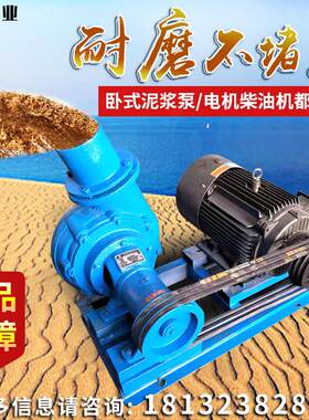 耐磨4寸卧式抽沙泵柴油机吸砂泵池塘河底清淤泥浆泵小型污泥380V
