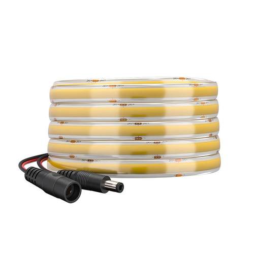 12V柔性FCOB灯带无暗区Ra90自粘防水软灯条24V橱柜酒柜线形灯