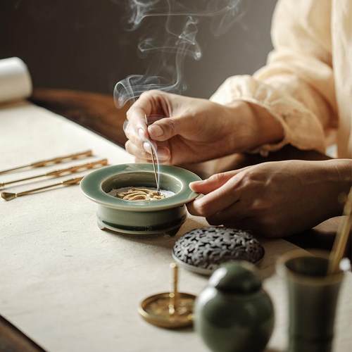 香道打香篆套装纯铜香炉工具香道用具入门家用檀香沉香薰香炉香攥