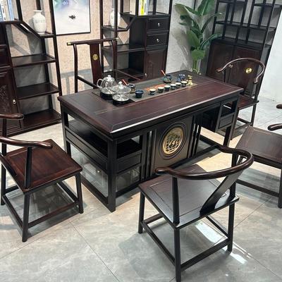 实木茶桌台组合办公家用工夫茶洽谈泡茶台1.8米茶桌厂家批